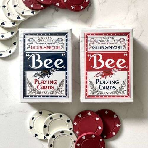 Bee Poker Playing Cards Standard Index Red or Blue