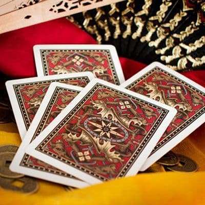 Bicycle Dragon Back gold poker cards
