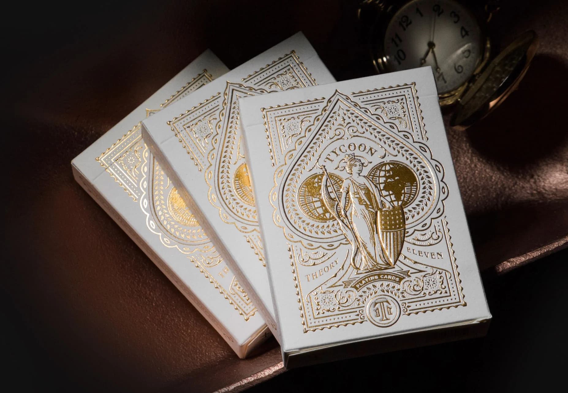 theory11 Tycoon Ivory deck, tuck box image from Poker Supplies UK