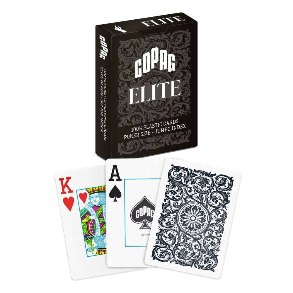 Copag Elite single deck plastic poker playing cards black